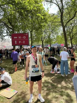 Runner with London Marathon Medal